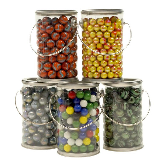 JAR 'O MARBLES APPROX. 1.25LB & ASSORTED STYLES