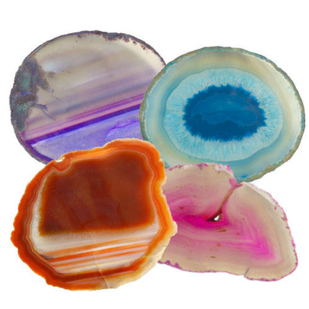 POLISHED AGATE SLAB SPECIMENS APPROX 3-4"