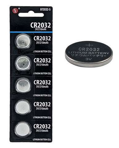Lithium button cell CR2032, 3V 210mAh