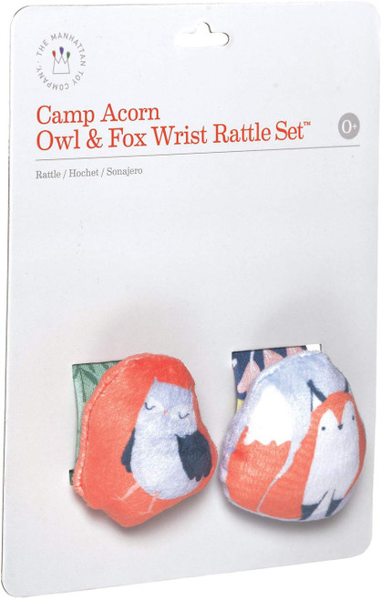 Camp Acorn Owl & Fox Wrist Rattle Set