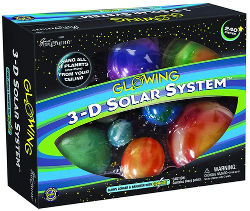 Glowing 3-D Solar System