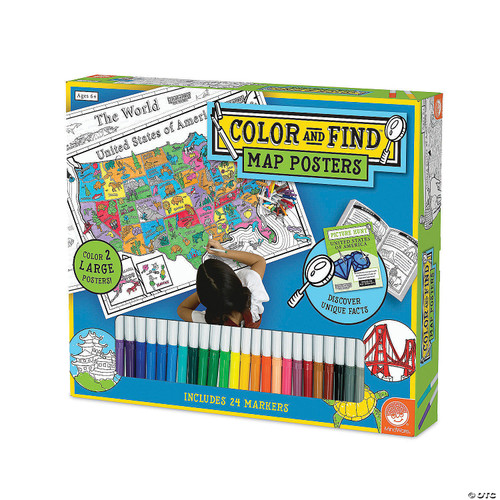 Color and Find Map Posters