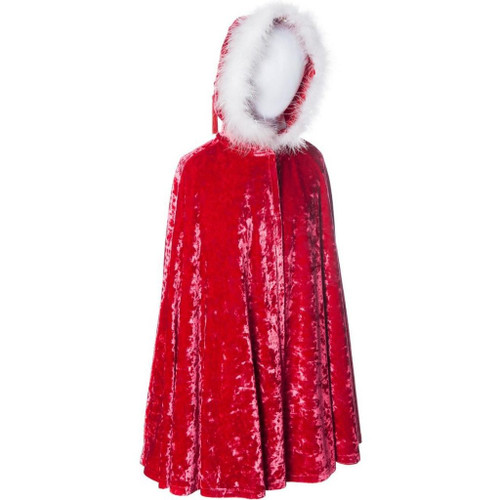 Crushed Velvet Cape with Boa - Fuchsia