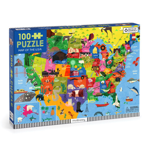 100 Piece Map of the U.S.A.