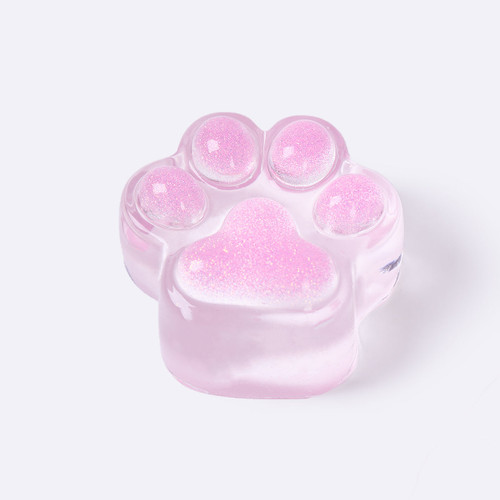 Glitter Clear-Fuchsia Paw Taba Squishy