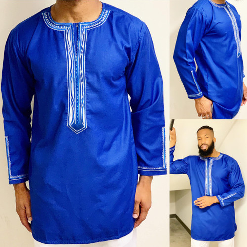 The Embroidered Mini Boubou Blue