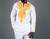 Ankara Long Sleeve Embroidered Shirt White/Gold