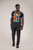 Short Sleeve T-Shirt Woodin African Print Square Black