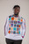 Long Sleeve T-Shirt Woodin African Print Square White