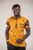   African Koko Donda Print Polo Gold 