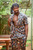 Beach Shorts Silk Brown/Black African Ankara Print 