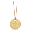 Tiny Treasures 18K Yellow Gold Diamond Cross Disc Necklace