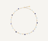 Paradise  18K Yellow Gold Topaz and Iolite Necklace, 16"-17.5"