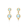 18K Double Drop Earrings with Diamond