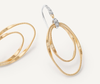 Marrakech Onde  18K Yellow Gold Coil Earrings with Diamonds, 1.6"