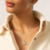 Slim "Viv" Locket with Sapphire in Sterling