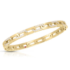 18K YELLOW GOLD NAVARRA DIAMOND ACCENTS SLIM BANGLE