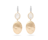 Marco Bicego® Siviglia Collection 18K Yellow Gold and Mother of Pearl Two Drop Hook Earrings with Diamond Accent