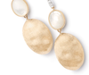 Marco Bicego® Siviglia Collection 18K Yellow Gold and Mother of Pearl Two Drop Hook Earrings with Diamond Accent