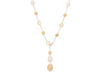 Marco Bicego® Siviglia Collection 18K Yellow Gold and Mother of Pearl Lariat Necklace with Adjustable Diamond Clasp