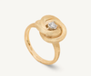 JAIPUR GOLD  18K Yellow Gold Stackable Floral Ring With Diamond Center