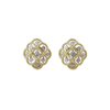 ÉTOILÉE ÉTOILÉE MINI BUTTON EARRINGS IN YELLOW AND WHITE GOLD WITH DIAMONDS