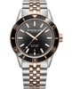 Freelancer Diver Men's Two-Tone Gradient Black Dial Bracelet Watch, 42,5 mm Stainless Steel Bracelet, Rose Gold PVD, Gradient Black Dial, Black Ceramic Bezel