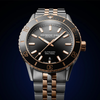 Freelancer Diver Men's Two-Tone Gradient Black Dial Bracelet Watch, 42,5 mm Stainless Steel Bracelet, Rose Gold PVD, Gradient Black Dial, Black Ceramic Bezel