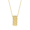 STERLING SILVER charles garnier "QUILTED" RHODIUM AND YELLOW GOLD PLATED CZ NECKLACE 17" + 2" EXTENSION ROLO CHAIN