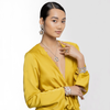 BLOSSOMS DIAMONDS GARDENIA PENDANT IN SILVER AND YELLOW VERMEIL WITH FANCY DIAMONDS