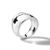 Classico Goddess Crinkle Hammered Dome Ring 925 silver - size 7
