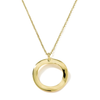 Classico Short Mini Wavy Circle Pendant Necklace 18k gold
