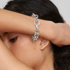 Classico Large Hammered Bastille Link Bracelet 925 silver