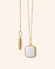Slim "Viv" 18K Yellow Gold Locket Necklace with Mother of Pearl