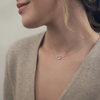 Harp Éclat Necklace- in Sterling and Aquamarine