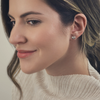 Quatreharp Stud Earrings- Sterling- Pave