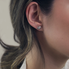 Quatreharp Stud Earrings- Sterling- Pave