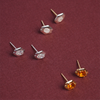 Quatreharp Stud Earrings- Sterling- Pave