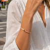 Skinny Bee Hinged Bangle in Pale Pink & Gold