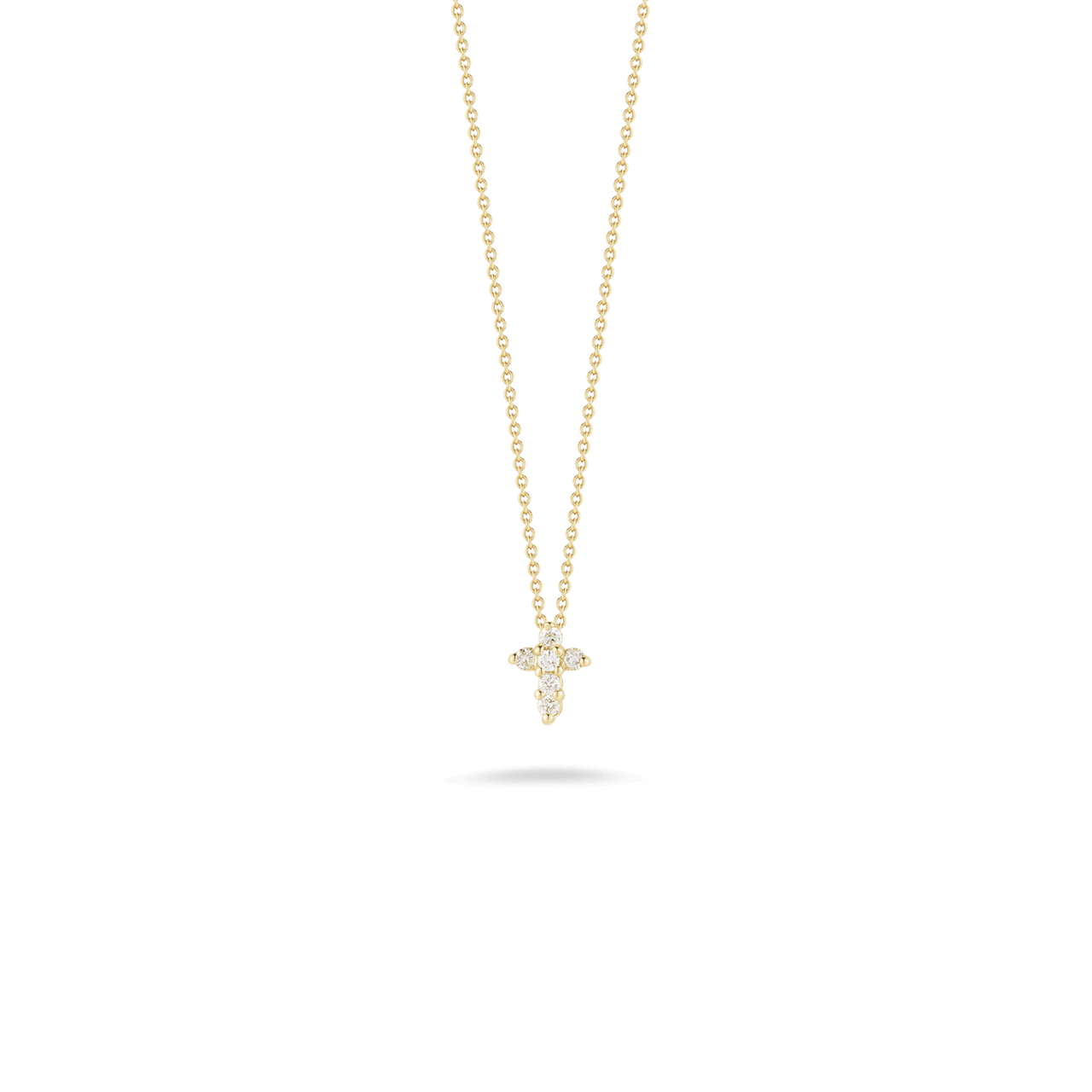 Tiny Treasures 18K Yellow Gold Diamond Baby Cross Necklace - R & M