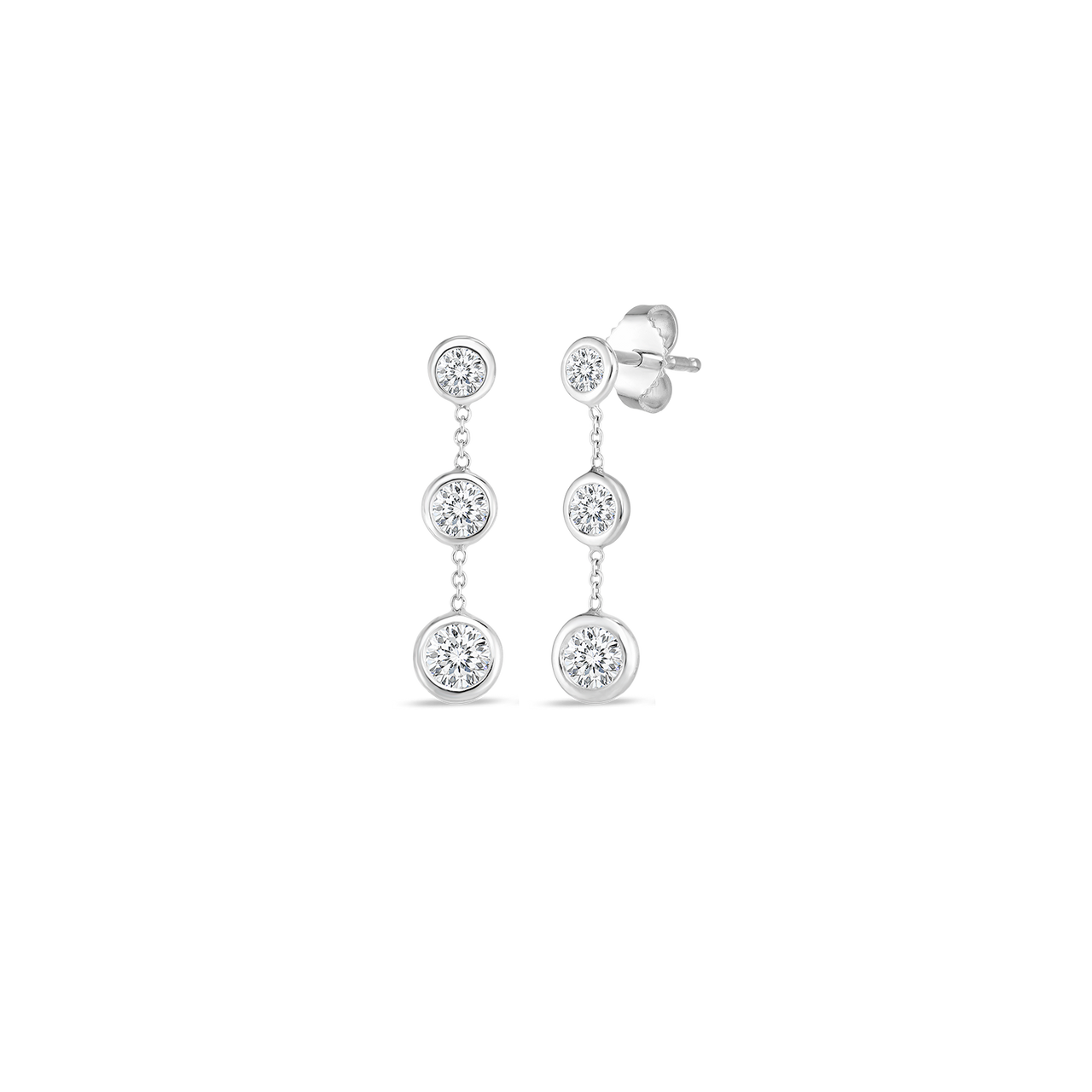 CLARA Earrings  Buy CLARA 925 Silver Rhodium Plated Swiss Zirconia 3 Stones  Hoop  Huggies Earrings for Women Online  Nykaa Fashion