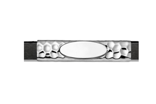 Grand Band Classic Collection Sterling Silver Hammered w/ Sterling Silver Engraveable Plate