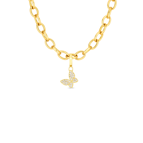 Roberto Coin 18K Gold Oval Link Charm Necklace