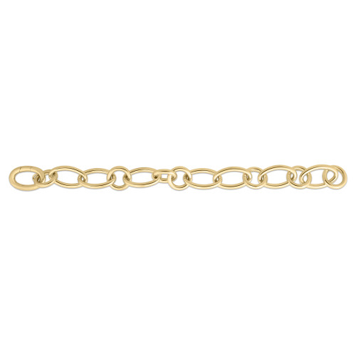 18K Designer Gold Alternating Round and Oval Link Bracelet 