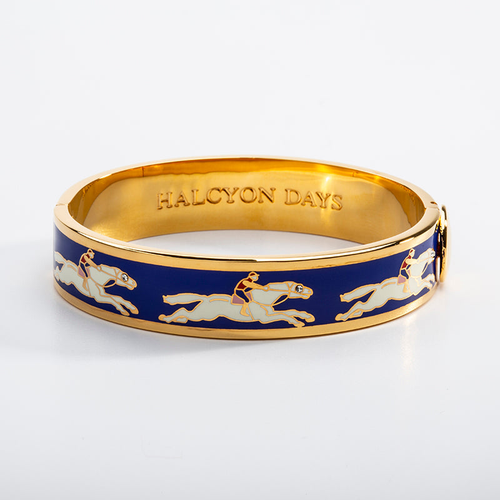 Race Horse- Deep Cobalt & Cream Bangle 