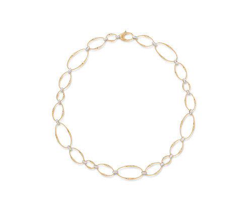 Marco Bicego® Marrakech Onde Collection 18K Yellow Gold and Diamond Flat Link Collar Necklace