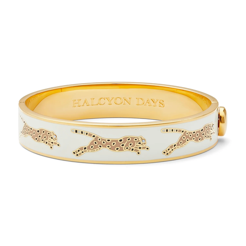 Leopard Cream & Gold Bangle