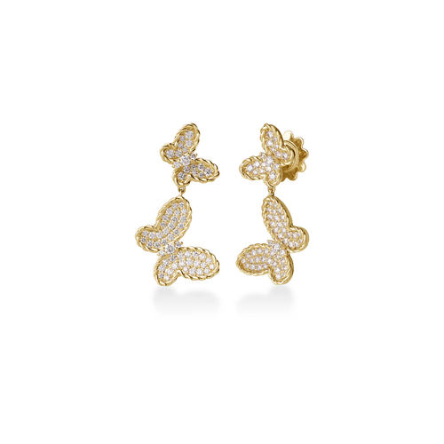 JASMINE PAVÉ DIAMOND DOUBLE BUTTERFLY DROP EARRINGS