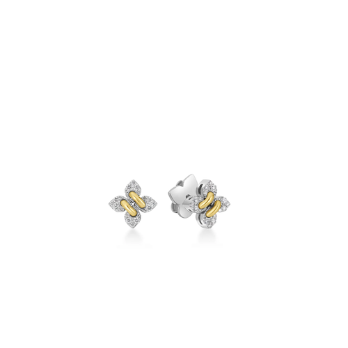 LOVE IN VERONA PETITE PAVÉ DIAMOND FLOWER STUD EARRINGS