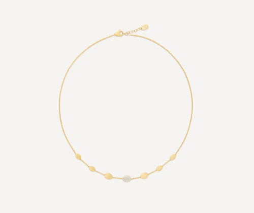 Siviglia  18K Yellow Gold Station Necklace with Diamonds